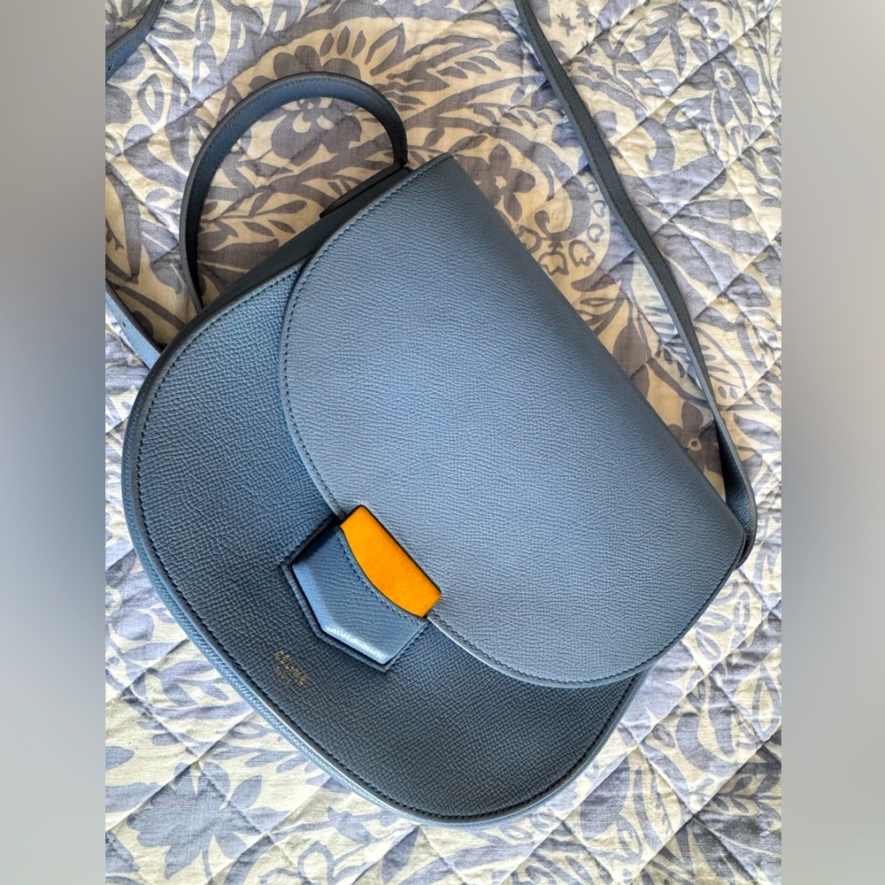 Celine Grained Calfskin Compact Trotteur Cloud